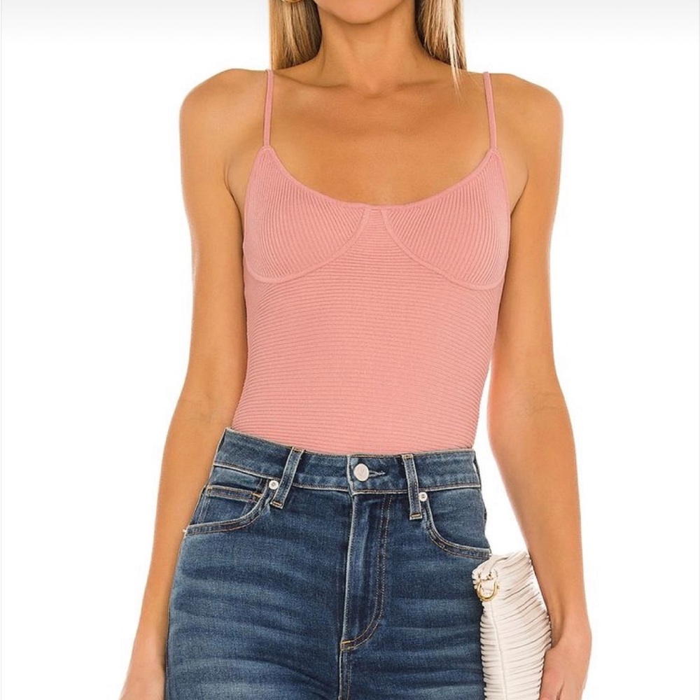 525 America rib bralette in pink sand